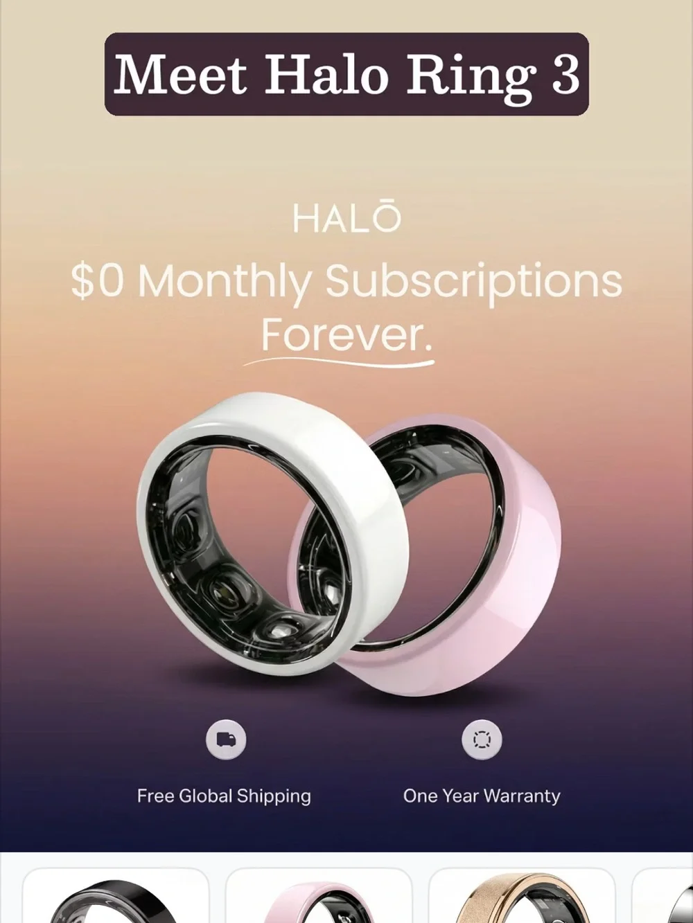 HALO Smart Ring with Charging Case